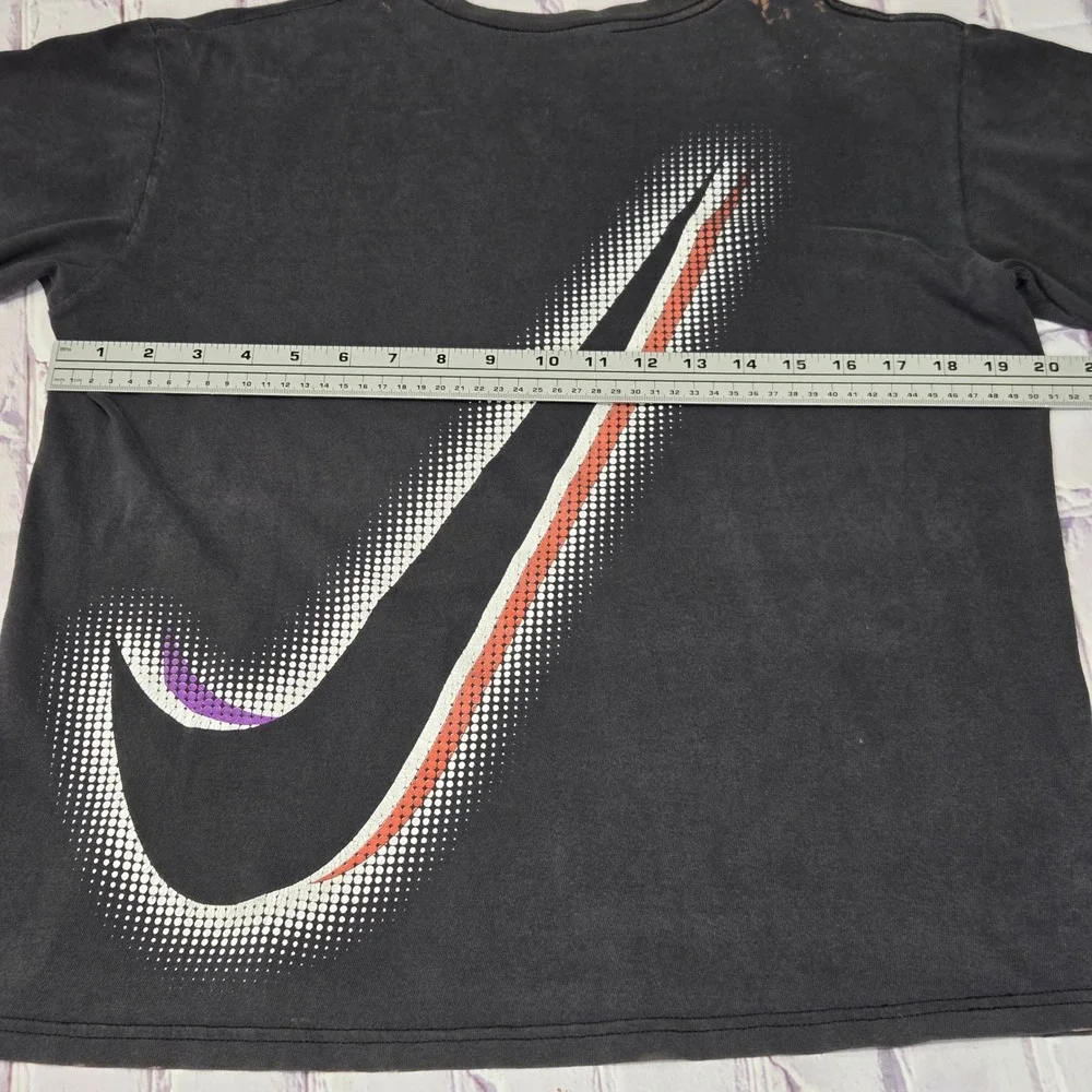 Vintage Nike Air T-Shirt Mens Black Single Stitch Bleached Distressed Thrashed M